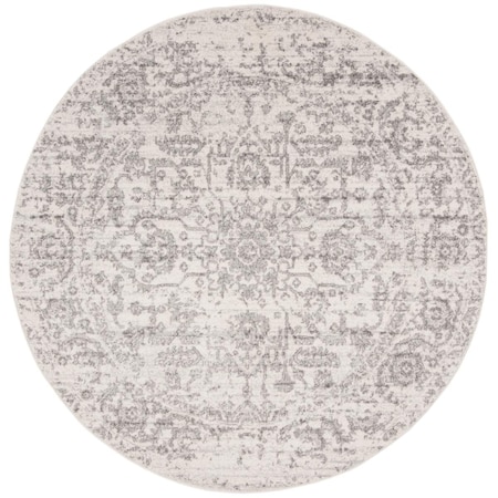 Flowers First 11 x 11 ft. Madison Traditional Round Power Loomed Rug; Silver & Ivory FL1860116